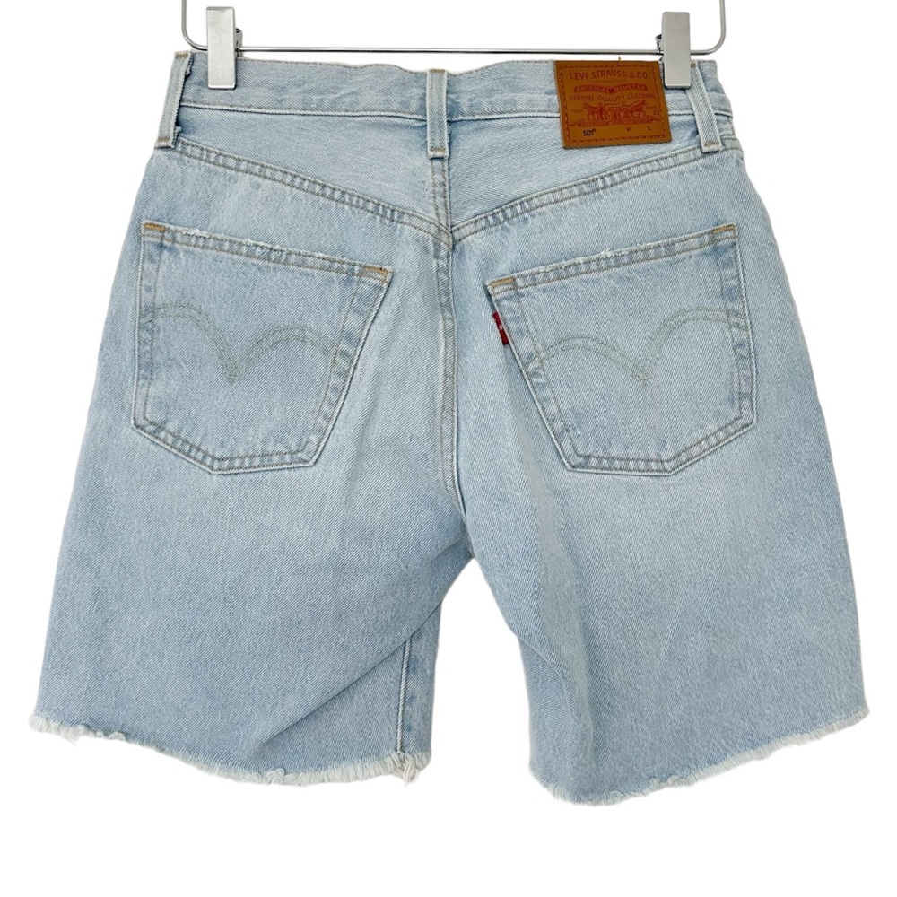 Levi's Light Blue Distressed Women Shorts - Picture 6 of 13